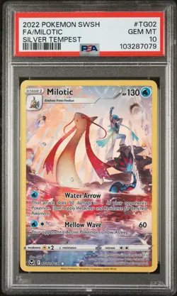 2022 POKEMON SWORD & SHIELD SILVER TEMPEST #TG02 FULL ART/MILOTIC PSA 10 - Image 1