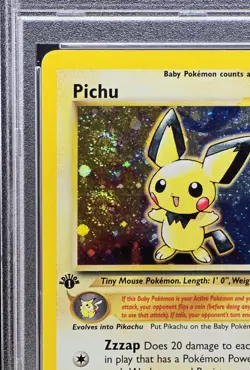 Pokemon Pichu 1st Edition Neo Genesis Rare 12/111 PSA 6 Clear Double Swirl Holo - Image 5