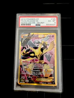 2016 POKEMON XY FATES COLLIDE SECRET #125 FULL ART/ALAKAZAM EX PSA 6 - Image 1