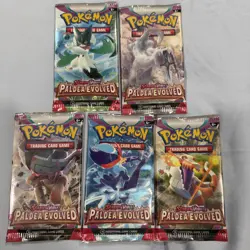 Pokemon TCG Scarlet & Violet Paldea Evolved Booster Pack Lot of 5 New Sealed - Image 1