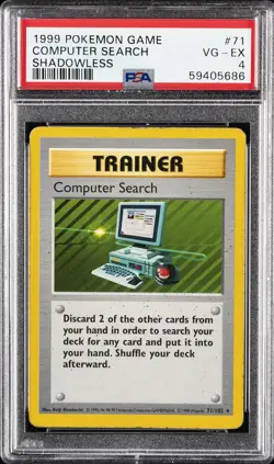 1999 POKEMON GAME SHADOWLESS #71 COMPUTER SEARCH PSA 4 - Image 1
