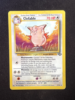 Pokemon TCG Clefable Jungle 17/64 Holo Unlimited Holo Rare 1999 - Image 1