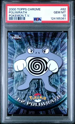 2000 TOPPS CHROME POKEMON T.V. #62 POLIWRATH PSA 10 - Image 1