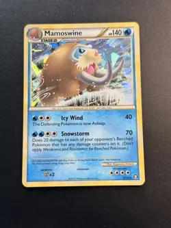 Mamoswine 5/102 Pokemon - Cracked Ice Holo HGSS Triumphant LP - Image 1