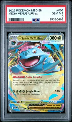 Mega Venusaur Ex Pokemon Meg En-Mega Evolution 003 NM PSA 10 - Image 1