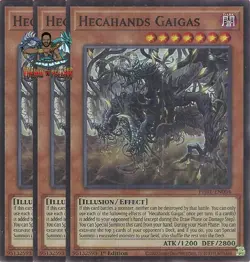 Yugioh! 3x Hecahands Gaigas PHRE-EN004 Super Rare 1st Ed NM - Image 1
