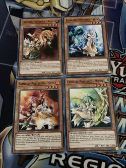Yu-Gi-Oh 4x Familiar-Possessed Set Aussa Eria Hiita Wynn 1st Edition SDCH (NM) - Image 1