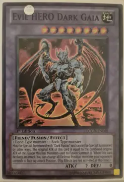 YuGiOh Evil HERO Dark Gaia Super Rare 1st Edition LCGX-EN069 - Image 1