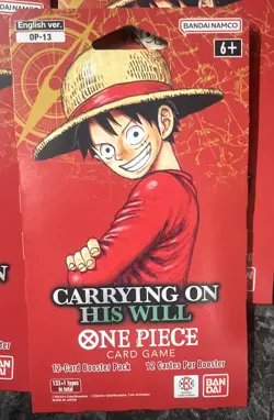 15x lot One Piece OP-13 Sleeved Booster Packs New Sealed - Image 2