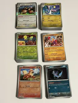 Pokemon 151 Bulk Lot - 202 Cards - C/UC + Trainers + 4 Reverse Holos - No Energy - Image 1