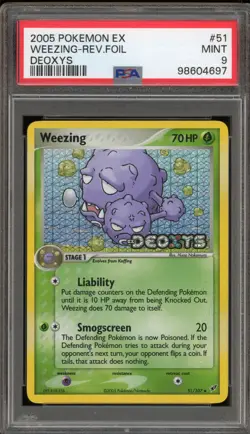 Pokemon Weezing EX Deoxys Reverse Holo #51 PSA 9 Mint - Image 1