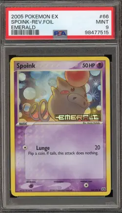 Pokemon Spoink EX Emerald Reverse Holo #66 PSA 9 Mint - Image 1