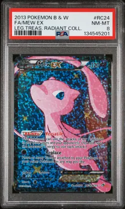 2013 POKEMON B&W LEGEND TREASURES RADIANT COLL #RC24 FULL ART/MEW EX PSA 8 - Image 1