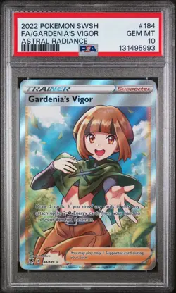 Gardenia’s Vigor #184 Pokemon TCG 2022 Full Art Astral Radiance GEM MT PSA 10 - Image 1