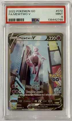 2022 Pokemon GO Mewtwo V Full Art #72 PSA 9 Mint | Alternate Full Art - Image 1