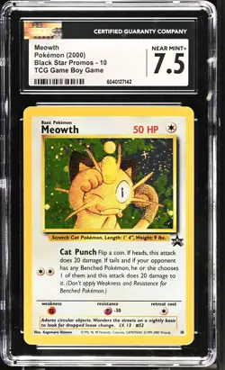 MEOWTH Black Star Promo Holo #10 CGC 7.5 Vintage Pokemon [Nostalgium] - Image 1