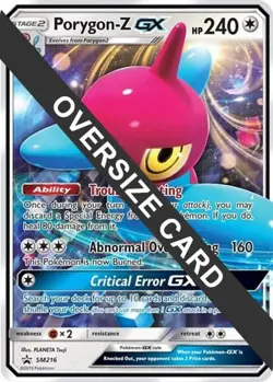Moderately Played, English Pokemon Holo Porygon-Z GX - SM216 - Oversized Promo - Image 1