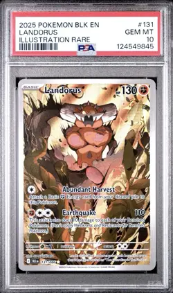 2025 Pokemon BLK EN Landorus Illustration Rare #131 PSA GEM MT 10 LOW POP! - Image 1