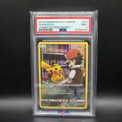 2019 POKEMON CARD SUN & MOON COSMIC ECLIPSE SECRET #241 FULL ART/PIKACHU PSA 9 - Image 1