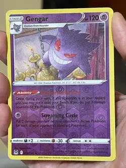 POKEMON GENGAR #6/196 RARE REVERSE HOLOFOIL VLP CARD LOST ORIGIN CARD - Image 1