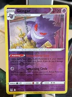 POKEMON GENGAR 066/196 RARE REVERSE HOLOFOIL LOST ORIGINS NM CARD - Image 1