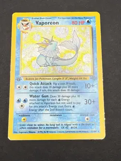 Vaporeon - 12/64 - 1st Edition Holo Rare Pokemon Card - Jungle 1999 WotC Vintage - Image 1