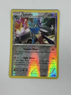 Pokemon TCG XY Fates Collide Lucario Reverse Holo Rare Card 63/124 NM Condition - Image 1
