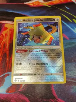Pokemon TCG Radiant Jirachi 120/195 2022 Silver Tempest Radiant Rare Card - - Image 1