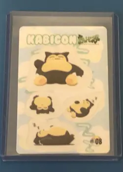 Vintage 1998 Pokemon Bandai Pocket Monsters Fancy Graffiti Card Snorlax #08 - Image 1