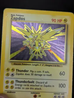 Pokemon TCG Zapdos Base Set Holo Rare Card 16/102 - MP - Image 5
