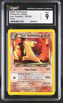 CGC 9 MINT Dark Typhlosion 2002 Neo Destiny 10/105 Holo Pokemon Card - Image 1