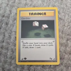 Pokemon Card: Gambler 60/62 1st Edition Fossil Set Rare! EXC - Image 1