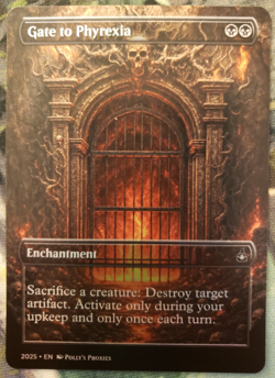 Gate to Phyrexia (FOIL ERROR) FOIL Proxy Playtest Card with Custom Fantasy Art - Image 1