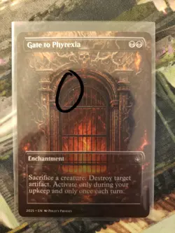 Gate to Phyrexia (FOIL ERROR) FOIL Proxy Playtest Card with Custom Fantasy Art - Image 2