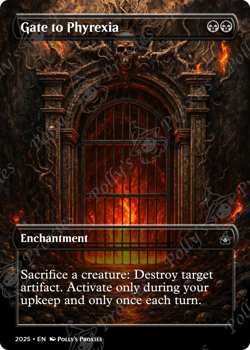 Gate to Phyrexia (FOIL ERROR) FOIL Proxy Playtest Card with Custom Fantasy Art - Image 3