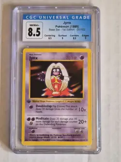 Cgc 8.5 First Edition Shadowless Jynx 31/102 Base Set Pokemon Card NM/Mint + - Image 1