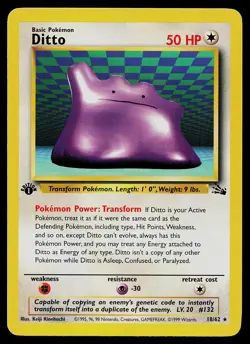 Pokemon Card - Ditto Fossil 18/62 Rare 1st Edition - Image 1