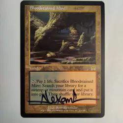 MTG Bloodstained Mire Onslaught - Signed by Artist Rob Alexander - Image 1