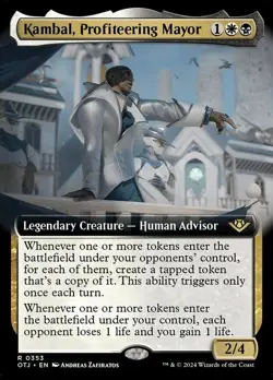 1x Kambal, Profiteering Mayor ~ Extended Art - Foil NM-Mint, English Outlaws of - Image 1