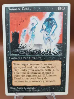 Animate Dead x1 MTG 4th Edition Fourth Magic Heavy Play HP English - Image 1