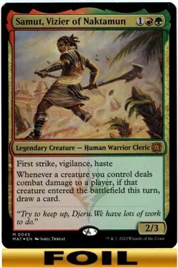 1x - Samut, Vizier of Naktamun - FOIL #45 - March of the Machines: Aftermath MTG - Image 1