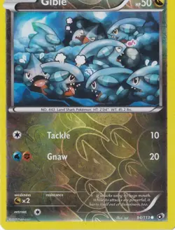 GIBLE REVERSE-HOLO 94/113 POKEMON BLACK AND WHITE LEGENDARY TREASURES - Image 1