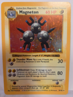 1999 Pokemon TCG Magneton Base Set #09/102 Shadowless Holo Rare! NM+ - Image 1