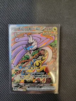Pokemon TCG Raging Bolt EX Prismatic Evolutions Holo Card 166/131 - Image 1