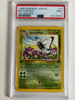 1999 Pokemon Jungle Butterfree #33 1st Edition PSA 9 MINT - Image 3