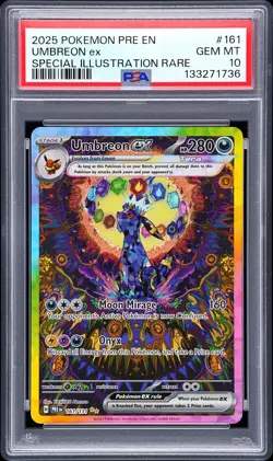 2025 POKEMON PRE EN-PRISMATIC EVOLUTIONS #161 UMBREON EX PSA 10 - Image 1