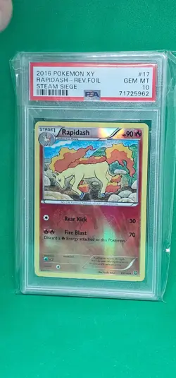 2016 Pokemon XY Rapidash Reverse Foil Steam Siege #17 PSA 10 GEM MINT - Image 1
