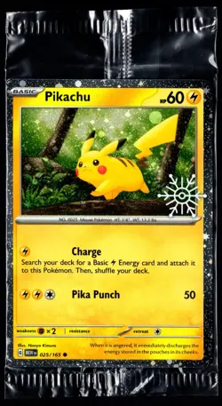 Pokemon TCG Pikachu 025/165 Holiday Calendar Snowflake Stamped Sealed Promo - Image 1