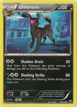 1x Umbreon - 60/108 - Uncommon Moderately Played Pokemon BW - Dark Explorers - Image 1