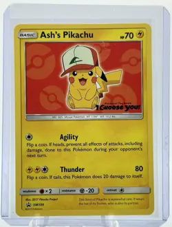 Pokemon Ash's Pikachu SM109 Movie Exclusive Black Star Promo (LP) - Image 1